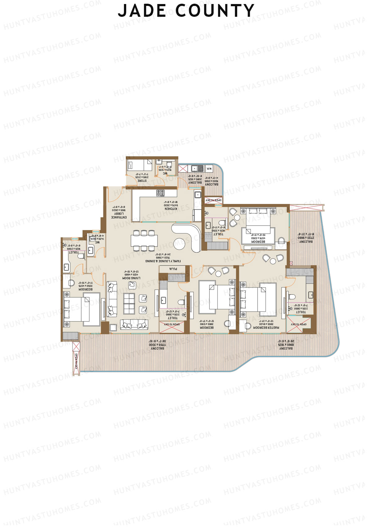 Jade County Tower B2 Unit 3 (Type B) Floor Plan