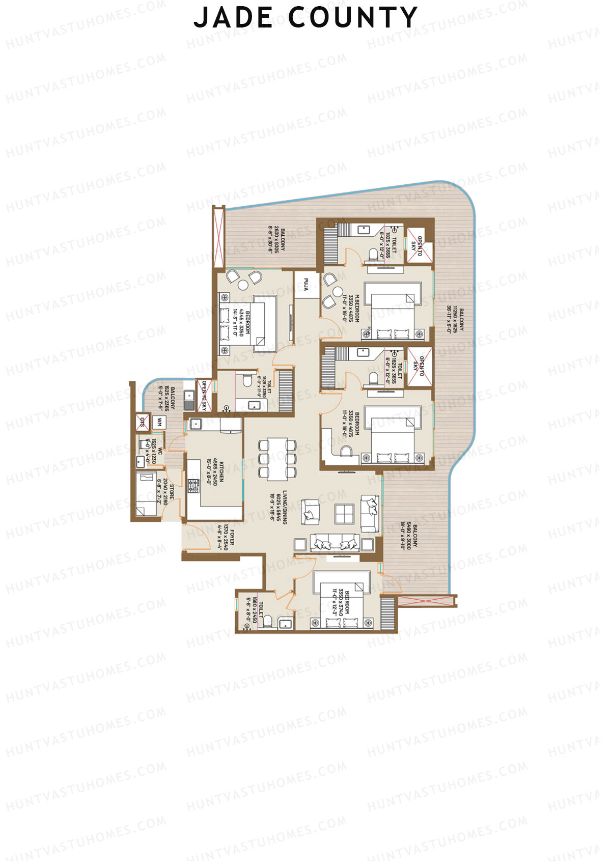 Jade County Tower C1 Unit 3 (Type C) Floor Plan