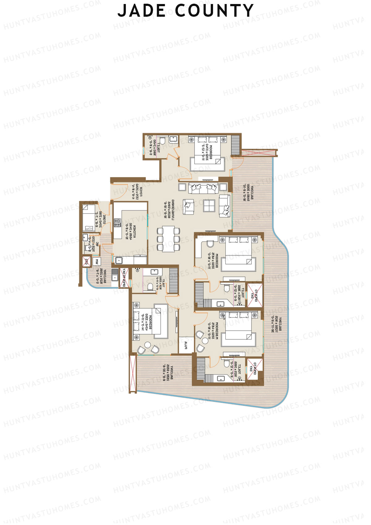 Jade County Tower C1 Unit 4 (Type C) Floor Plan