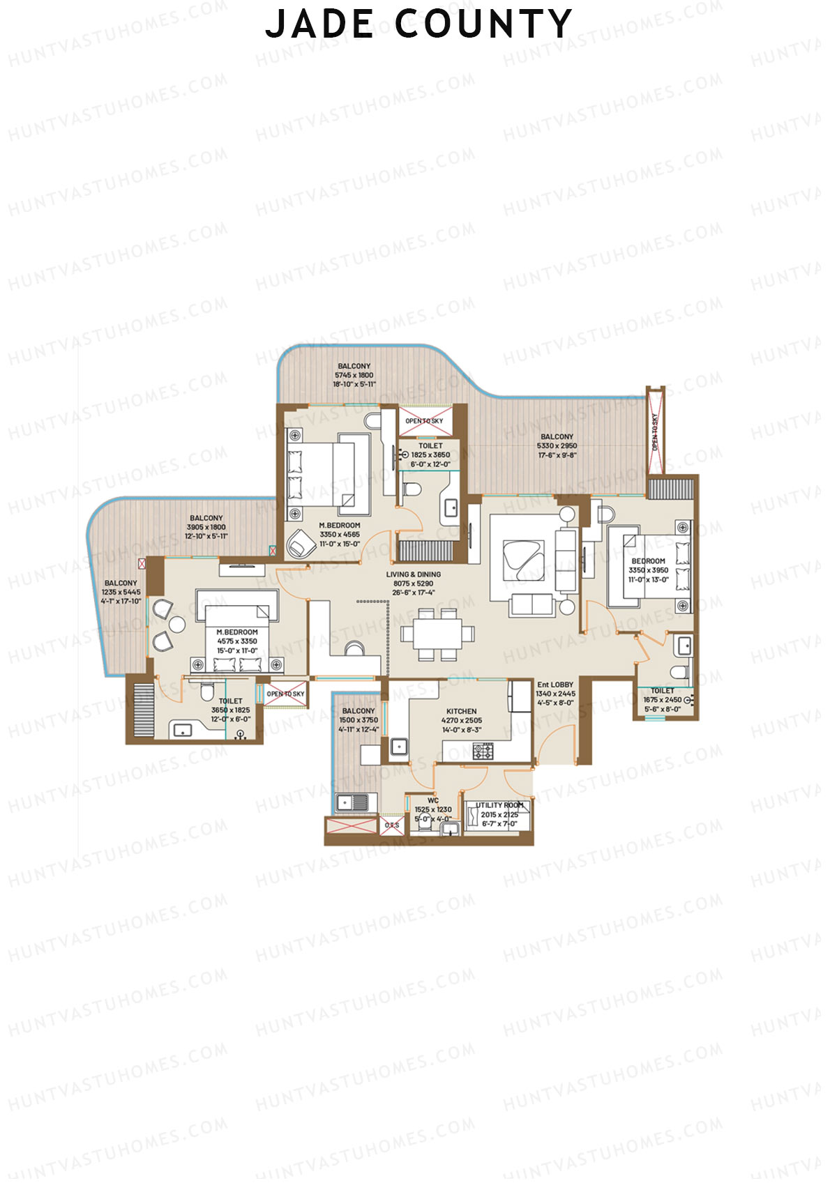 Jade County Tower D1 Unit 3 (Type D) Floor Plan