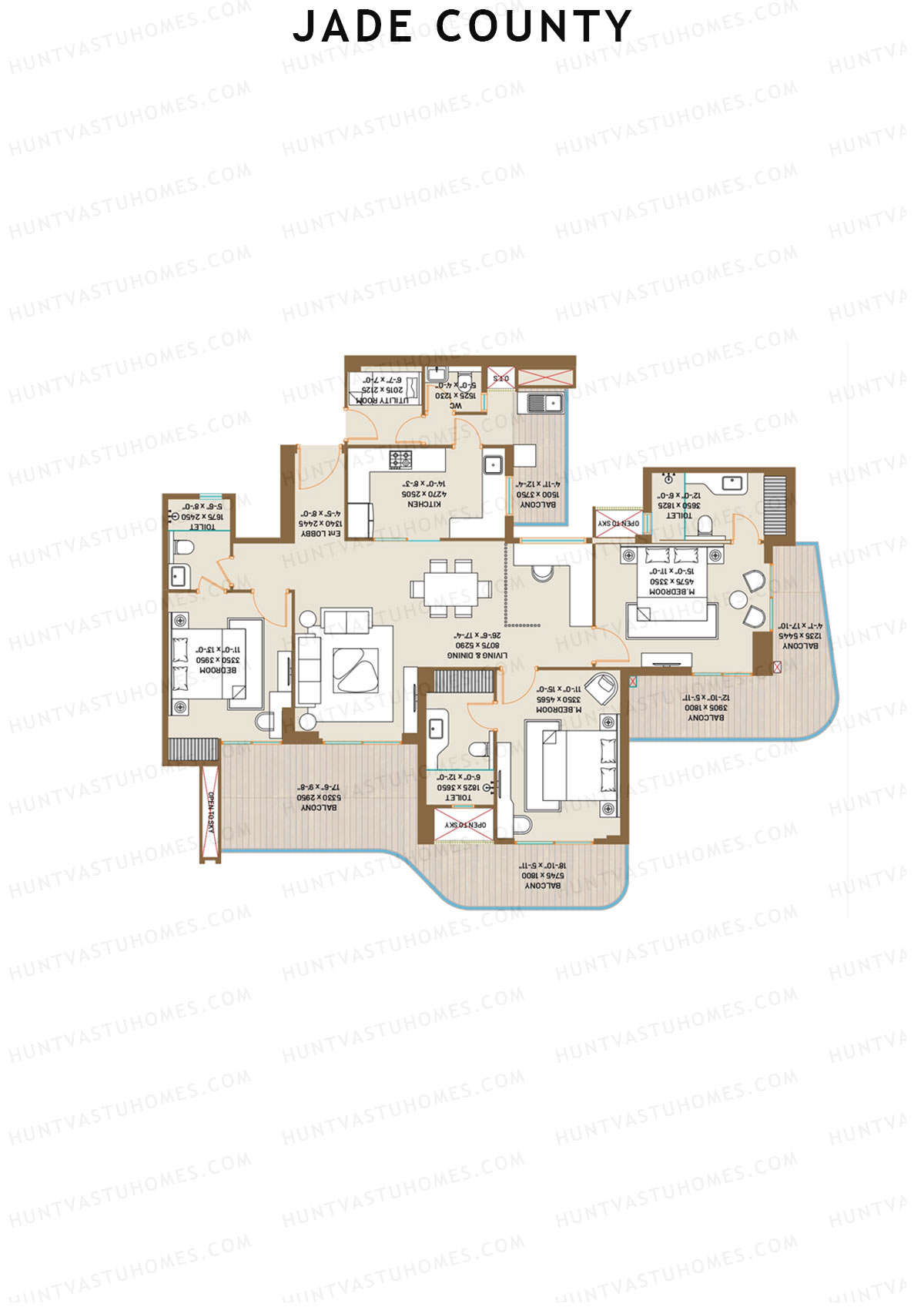 Jade County Tower D2 Unit 1 (Type D) Floor Plan