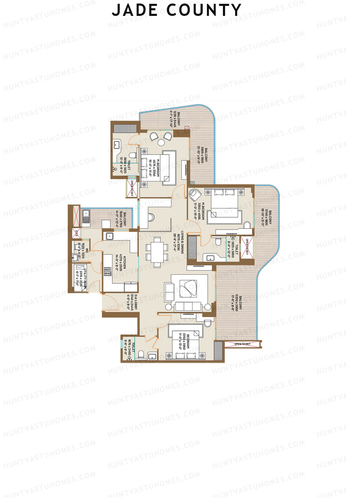 Jade County Tower D3 Unit 1 (Type D) Floor Plan