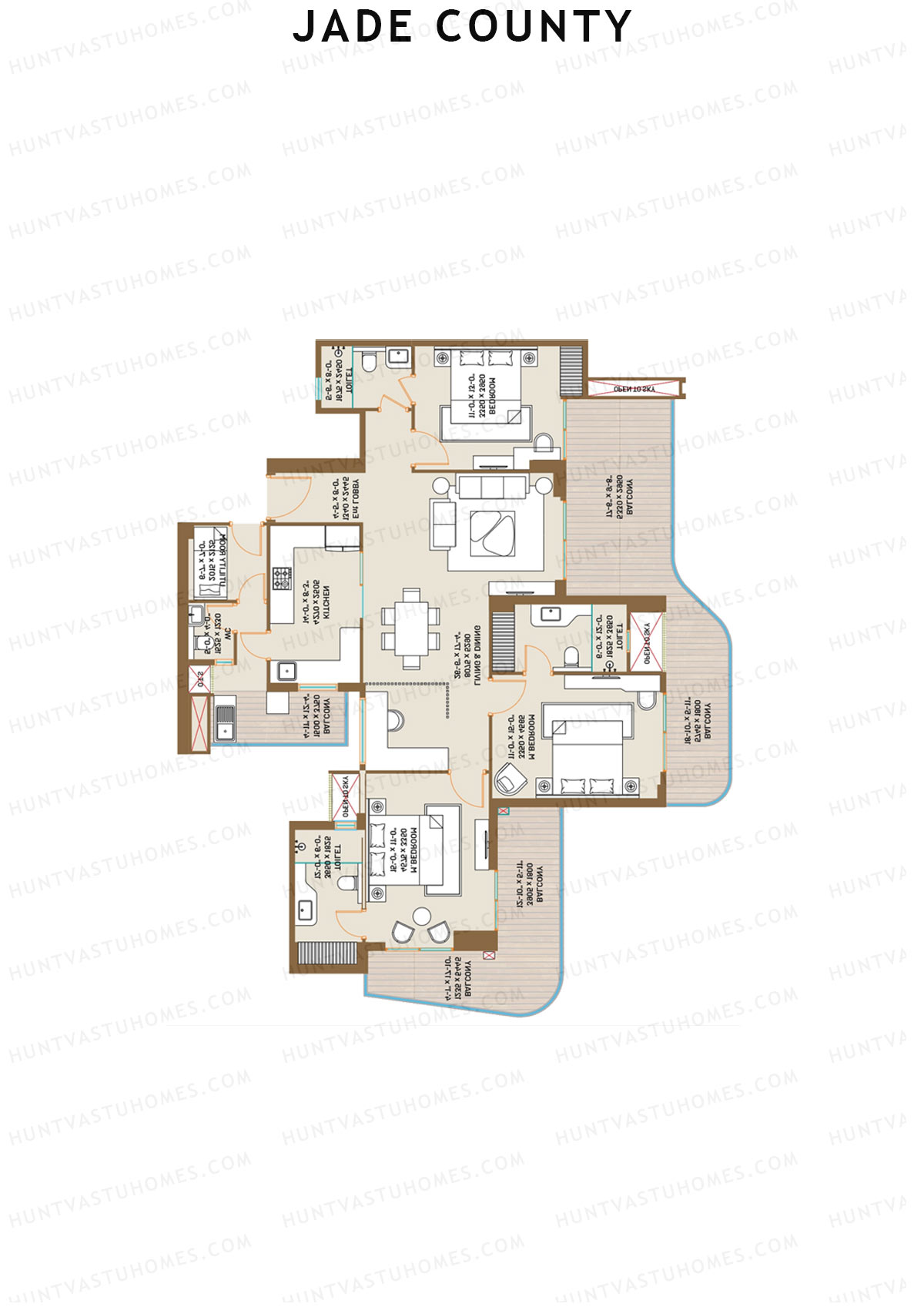 Jade County Tower D3 Unit 2 (Type D) Floor Plan
