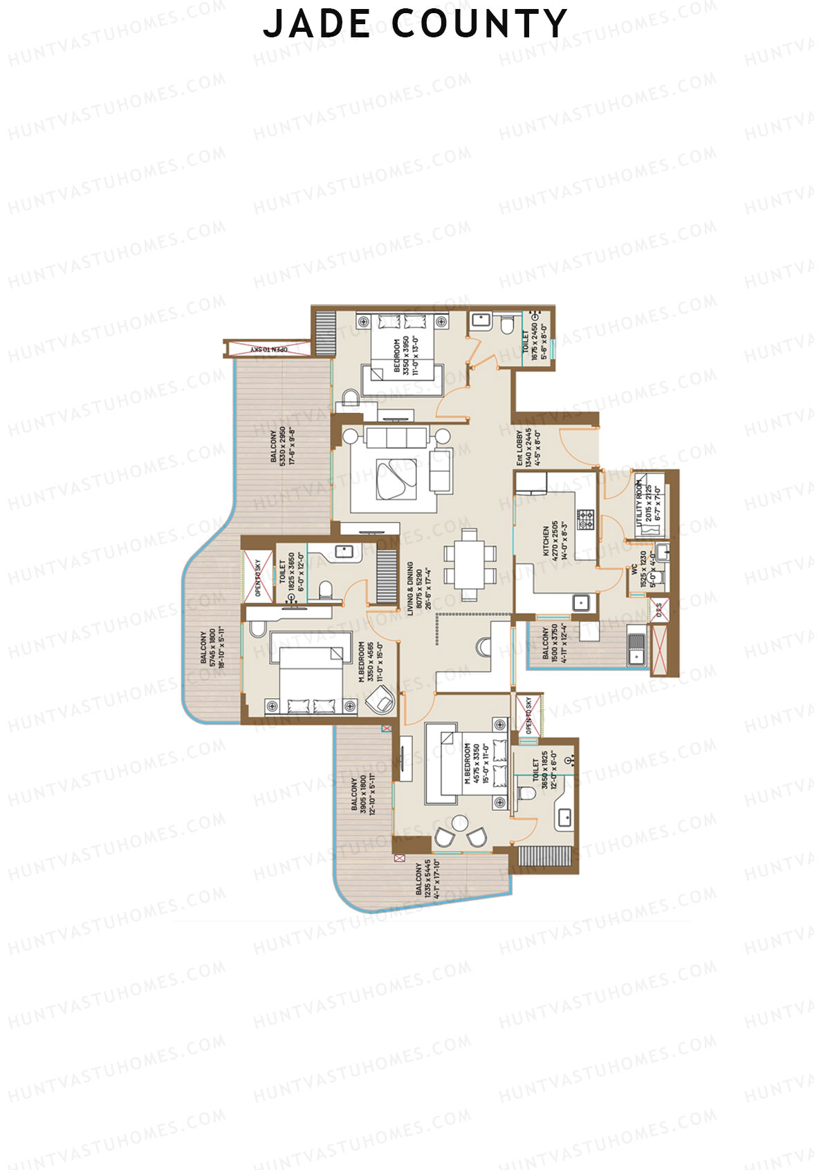 Jade County Tower D3 Unit 3 (Type D) Floor Plan