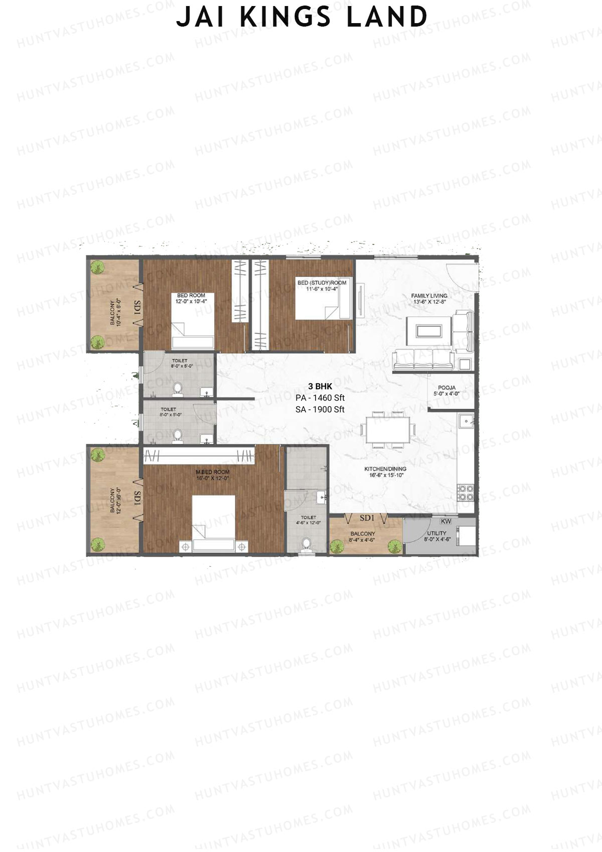 Jai Kings Land, Kings Land, Unit 20, 3BHK, Super Area 2160   sq ft 