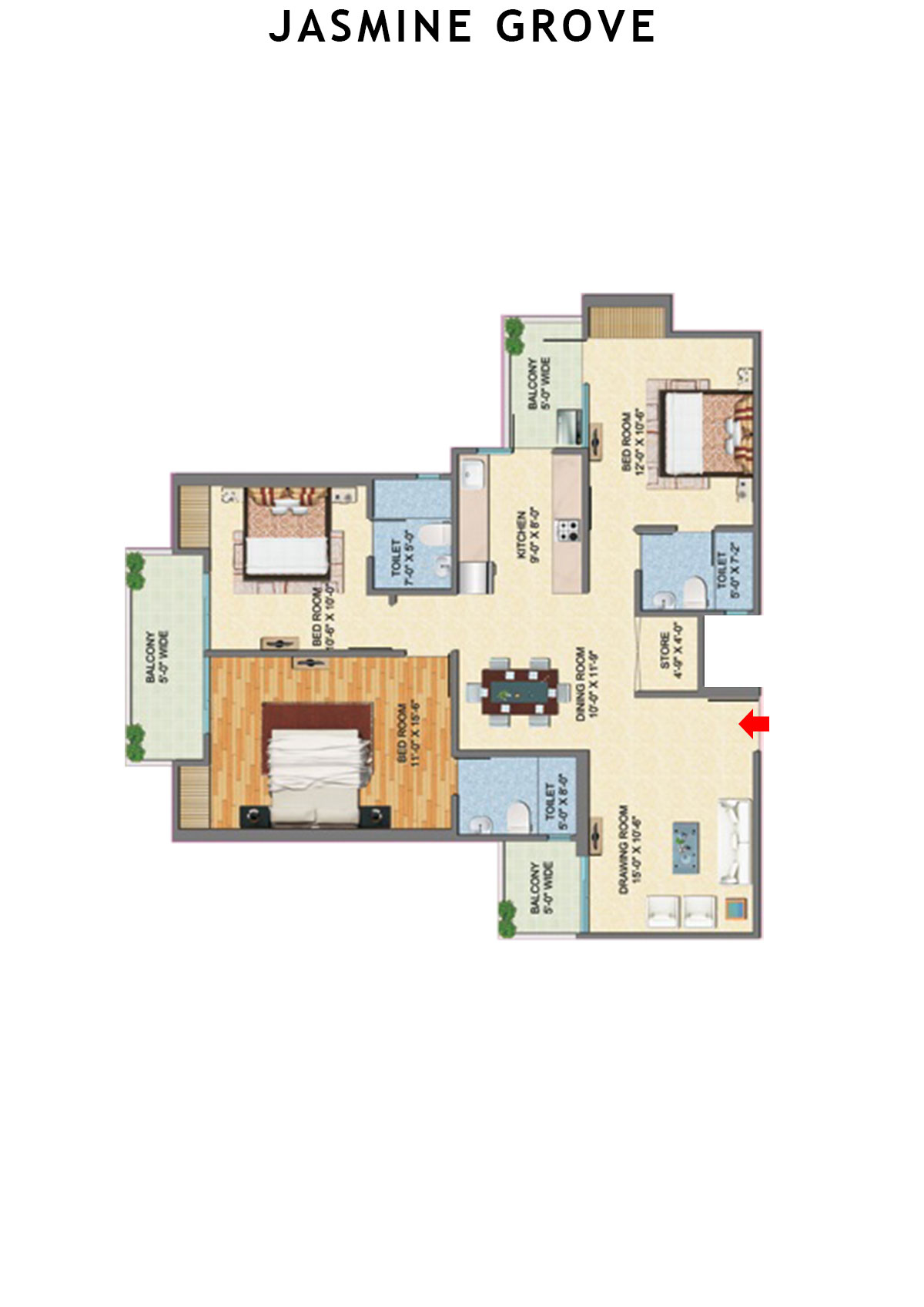 Jasmine Grove Laurel Unit 8 Floor Plan