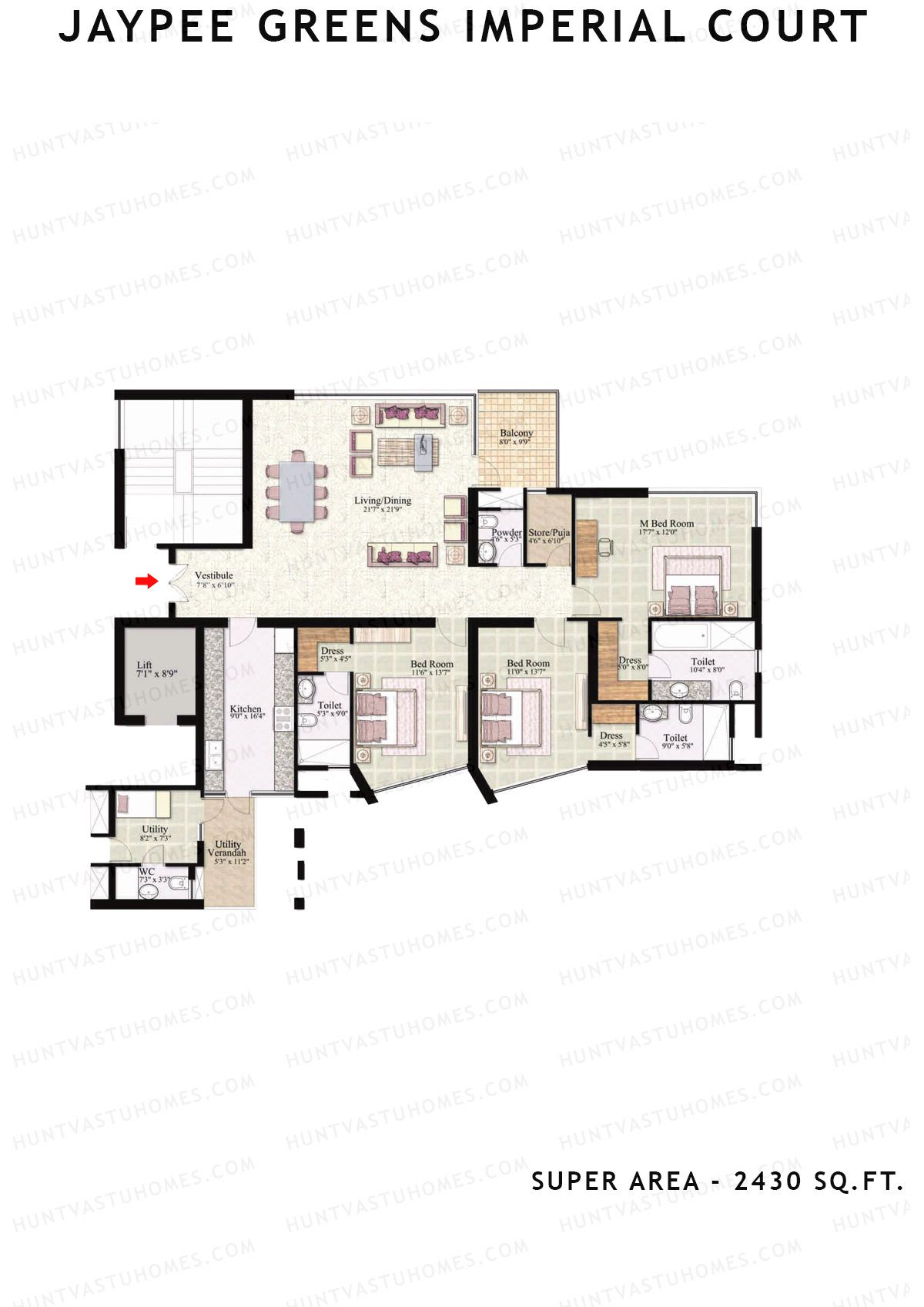 Jaypee Greens Imperial Court Tower IT1 Unit 2 Floor Plan
