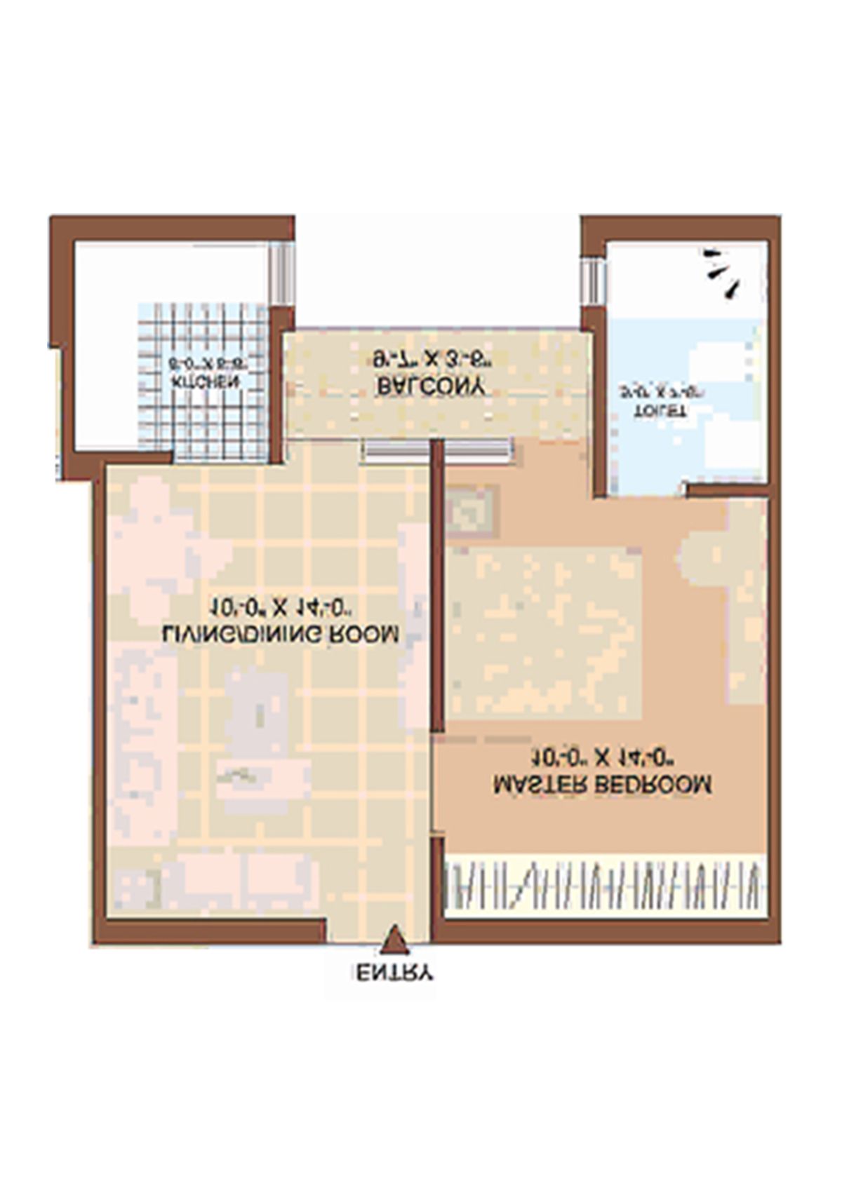Jaypee Greens Kasa Isles, KSI 12, Unit 2 (Type A), 1BHK, Super Area 535   sq ft 