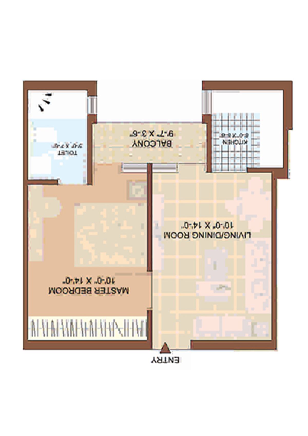 Jaypee Greens Kasa Isles, KSI 12, Unit 3 (Type A), 1BHK, Super Area 535   sq ft 