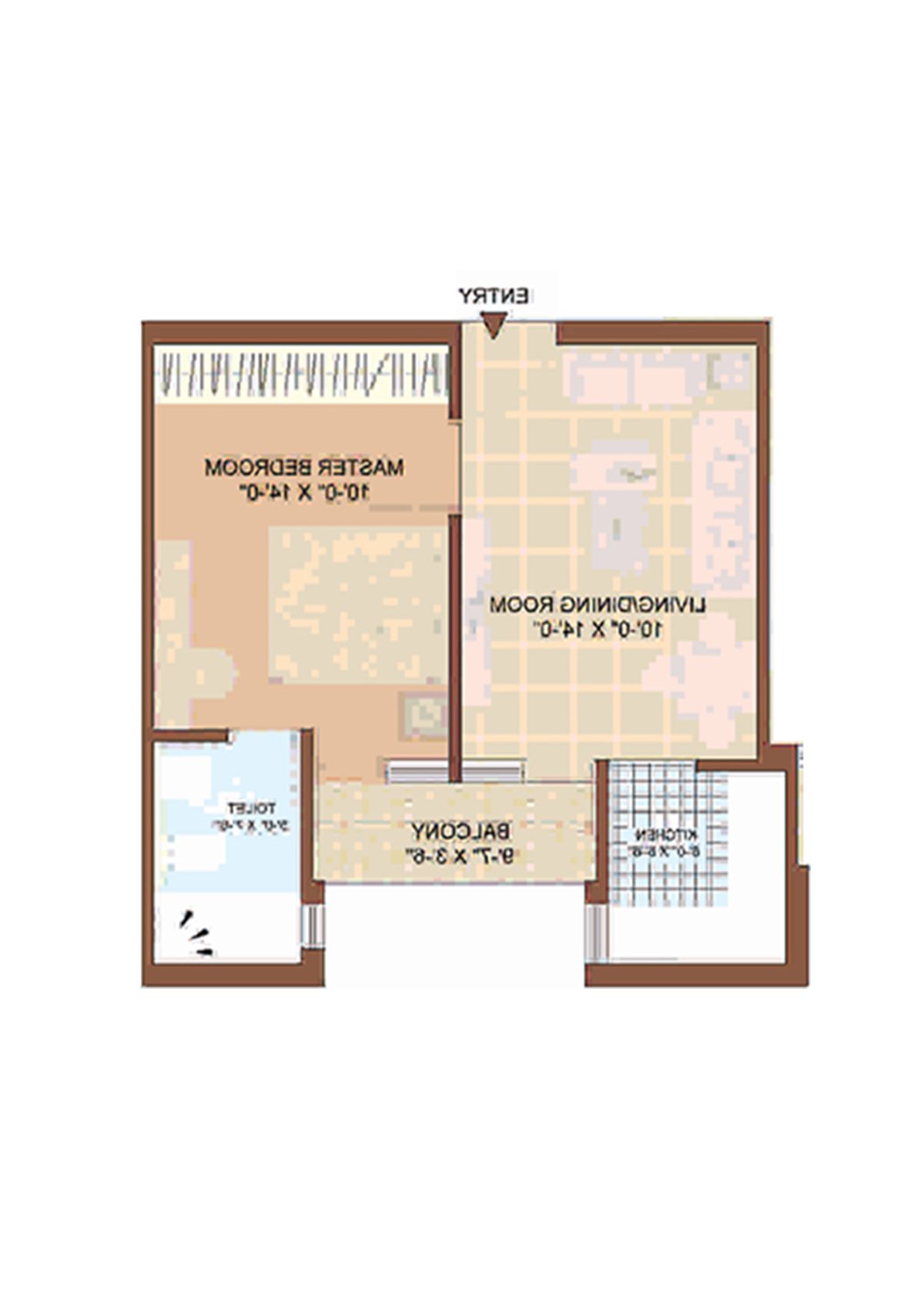 Jaypee Greens Kasa Isles, KSI 14, Unit 2 (Type A), 1BHK, Super Area 535   sq ft 