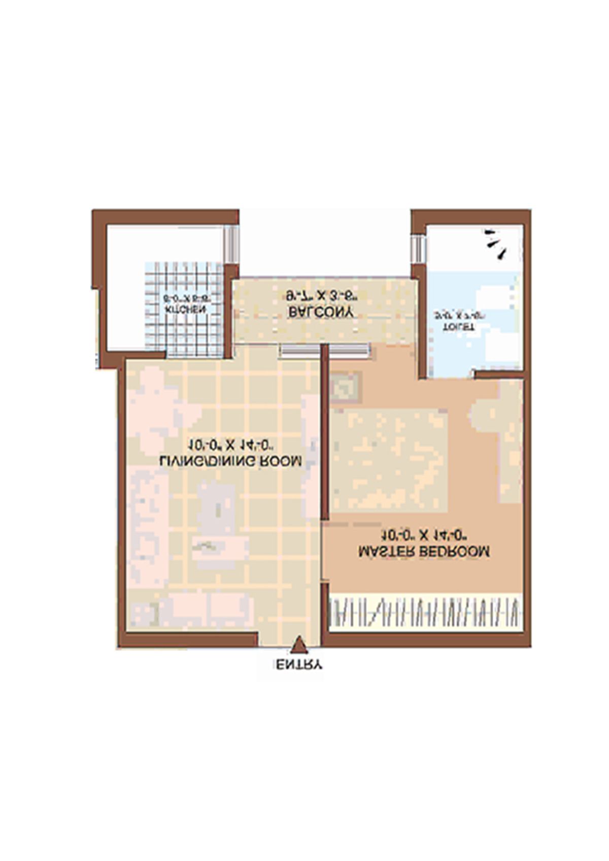 Jaypee Greens Kasa Isles, KSI 14, Unit 6 (Type A), 1BHK, Super Area 535   sq ft 