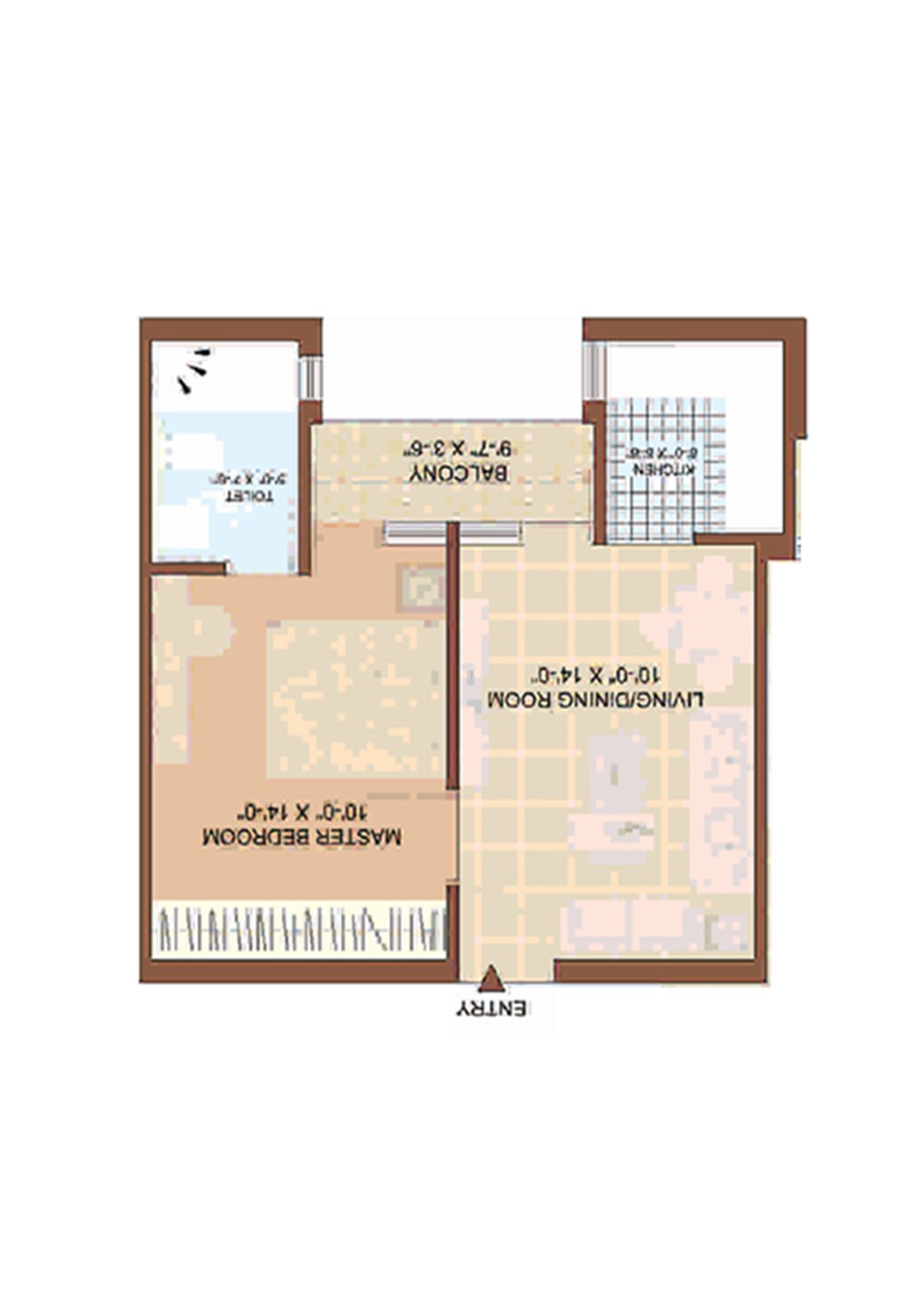Jaypee Greens Kasa Isles, KSI 14, Unit 7 (Type A), 1BHK, Super Area 535   sq ft 