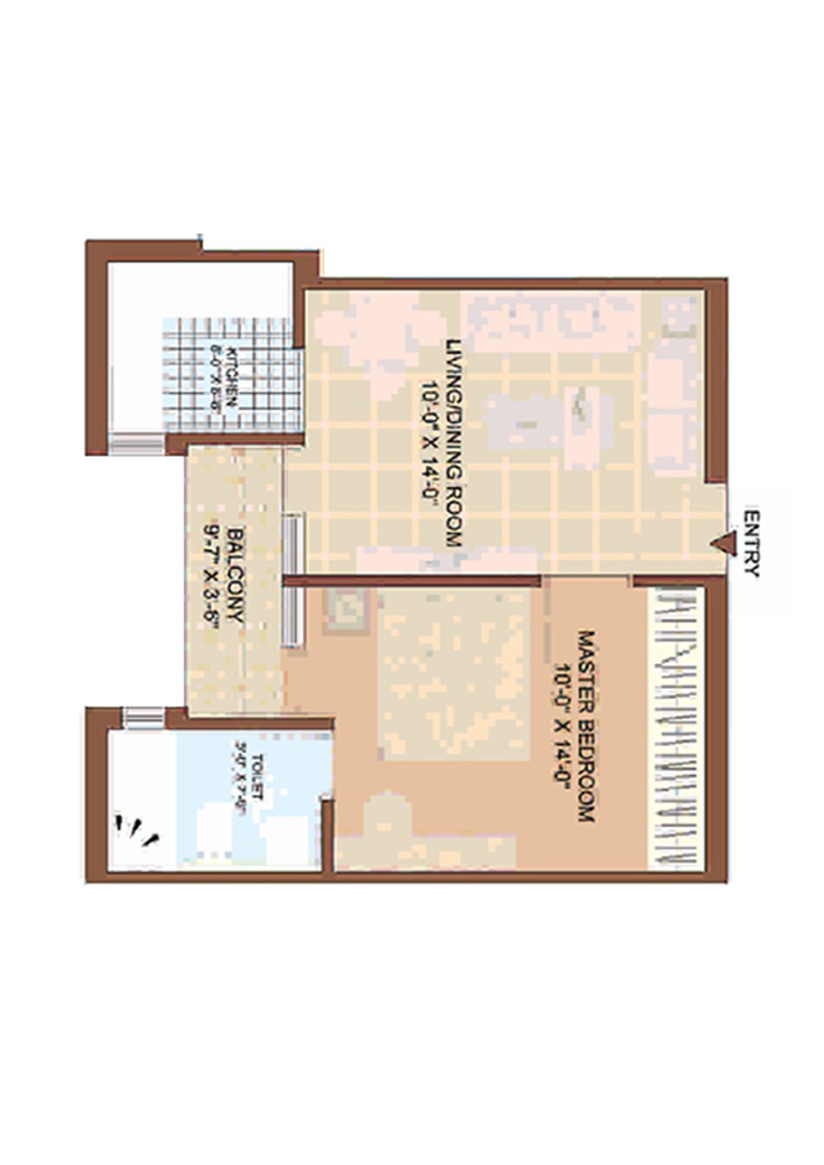 Jaypee Greens Kasa Isles, KSI 15, Unit 3 (Type A), 1BHK, Super Area 915   sq ft 