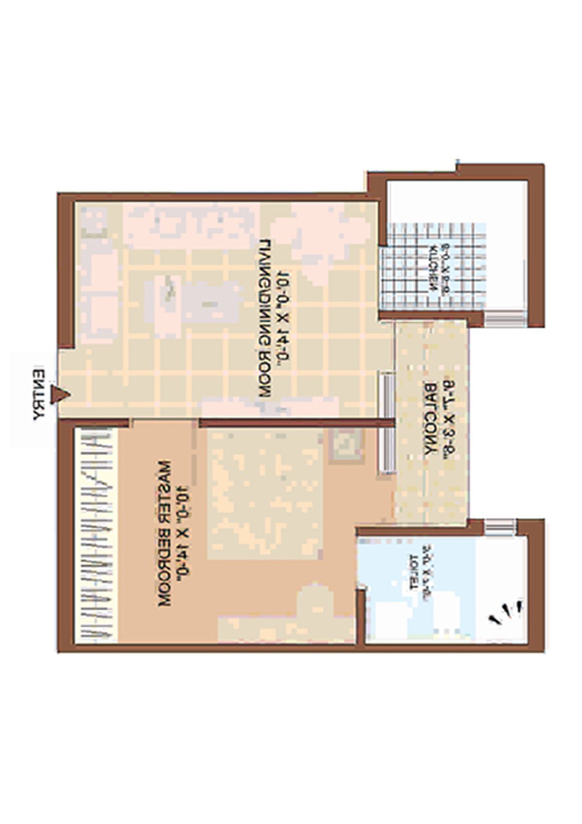 Jaypee Greens Kasa Isles, KSI 15, Unit 6 (Type A), 1BHK, Super Area 535   sq ft 