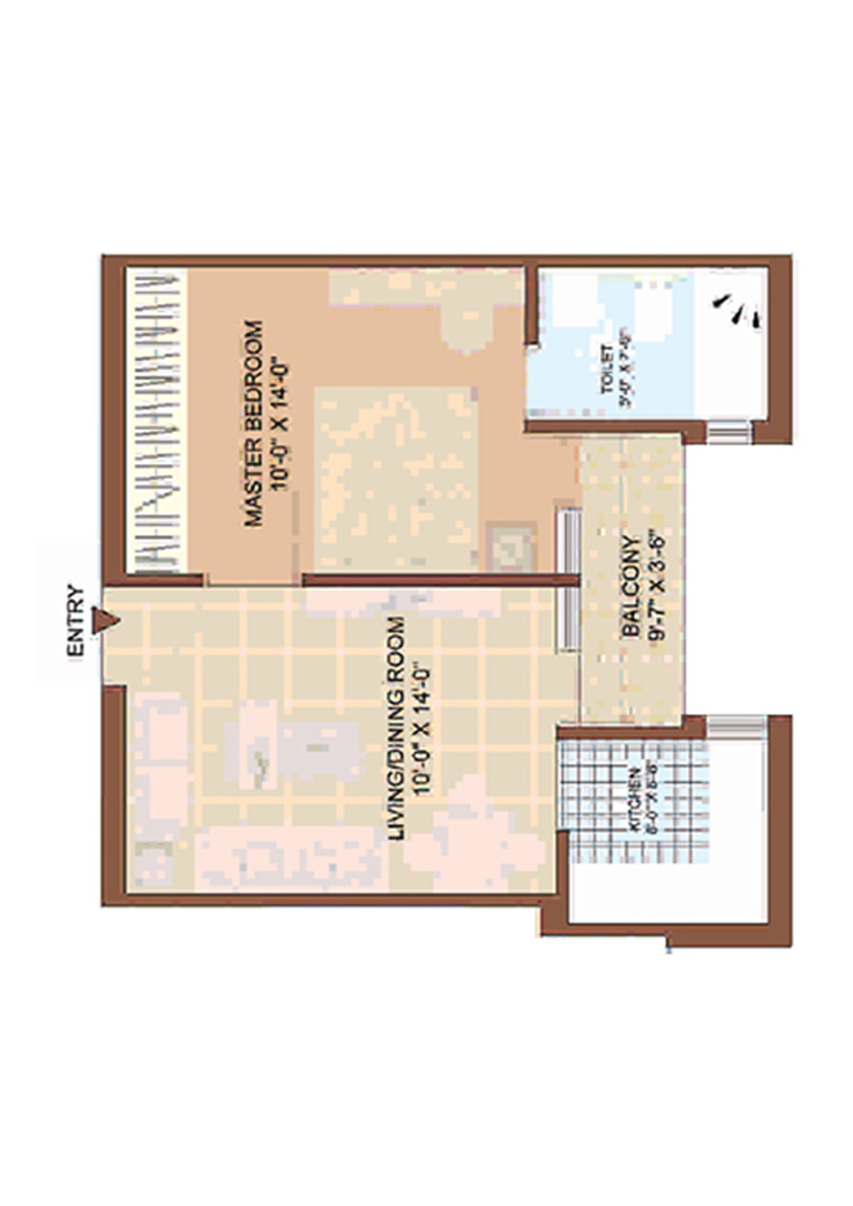 Jaypee Greens Kasa Isles, KSI 15, Unit 7 (Type A), 1BHK, Super Area 535   sq ft 