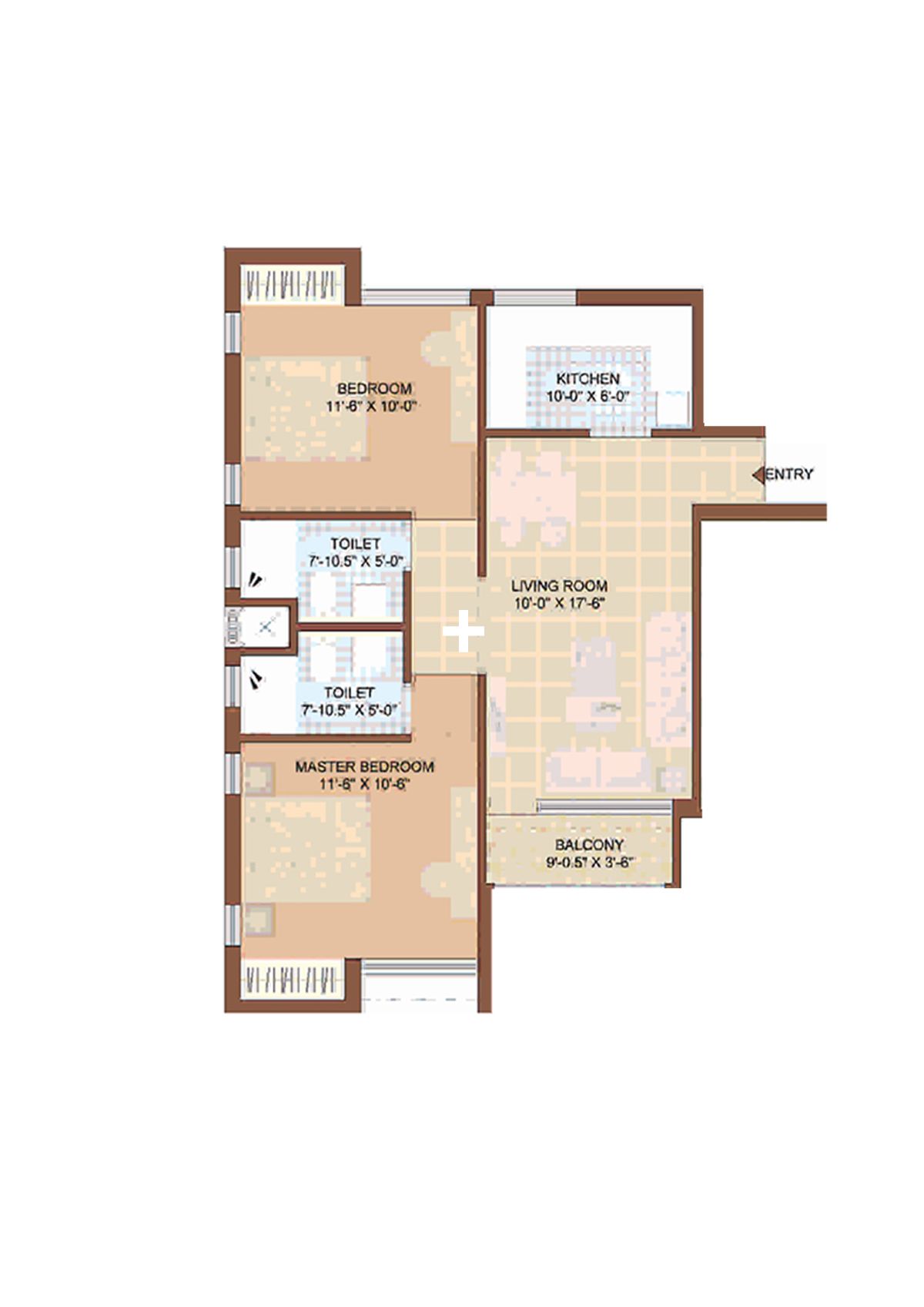 Jaypee Greens Kasa Isles, KSI 14, Unit 4 (Type A), 2BHK, Super Area 915   sq ft 