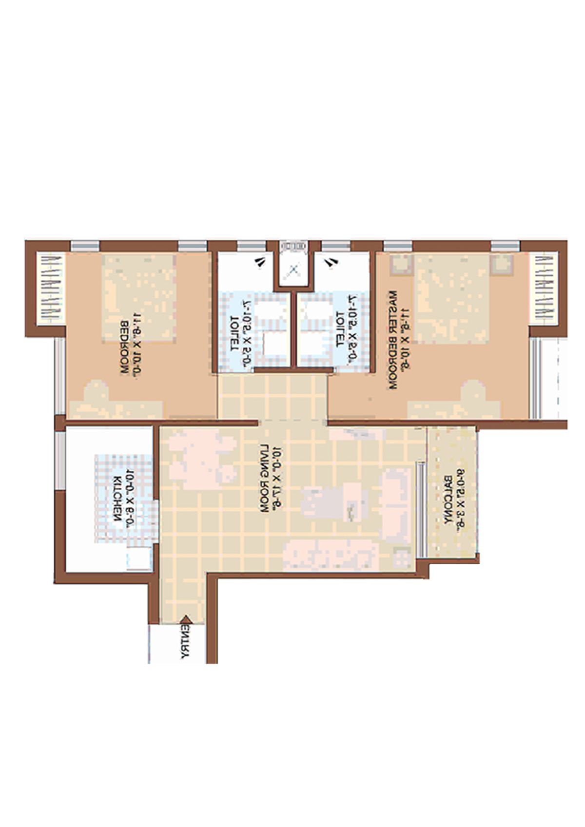 Jaypee Greens Kasa Isles, KSI 15, Unit 5 (Type A), 2BHK, Super Area 915   sq ft 
