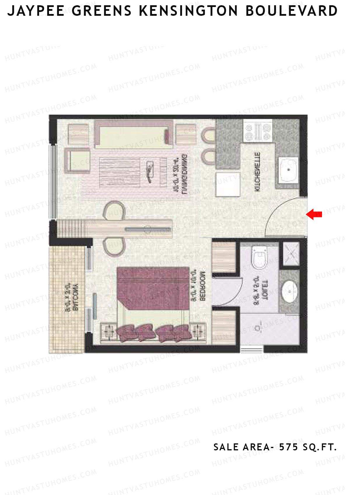 Jaypee Greens Kensington Boulevard KBA 10 Unit 3 (Type A) Floor Plan