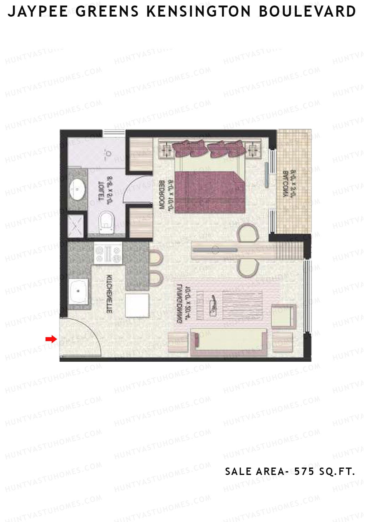Jaypee Greens Kensington Boulevard KBA 10 Unit 8 (Type A) Floor Plan