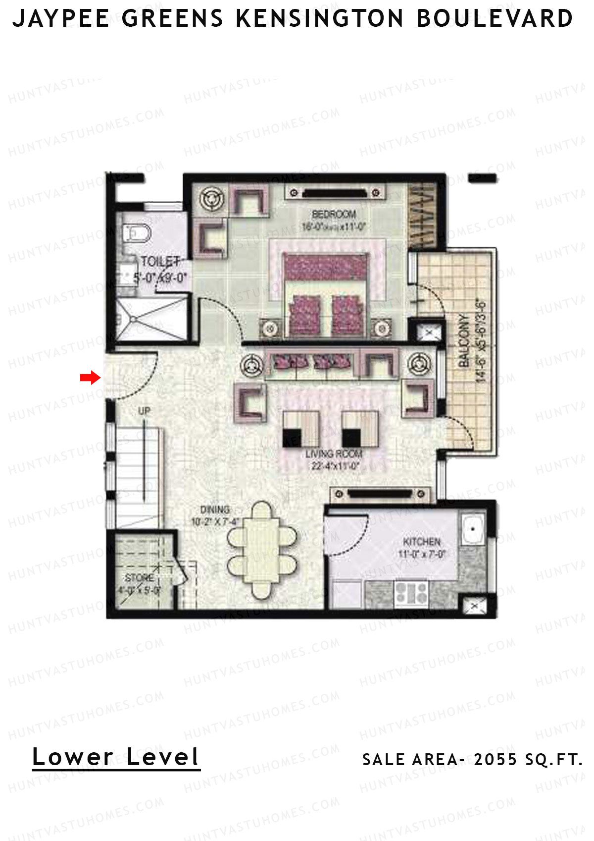 Jaypee Greens Kensington Boulevard KBA 4 Unit 2, Duplex (Type A) Floor Plan
