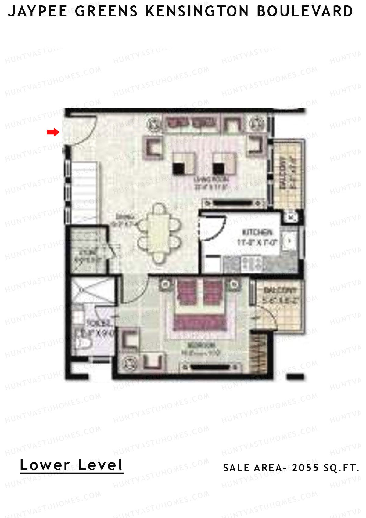 Jaypee Greens Kensington Boulevard KBA 4 Unit 2, Duplex (Type B) Floor Plan