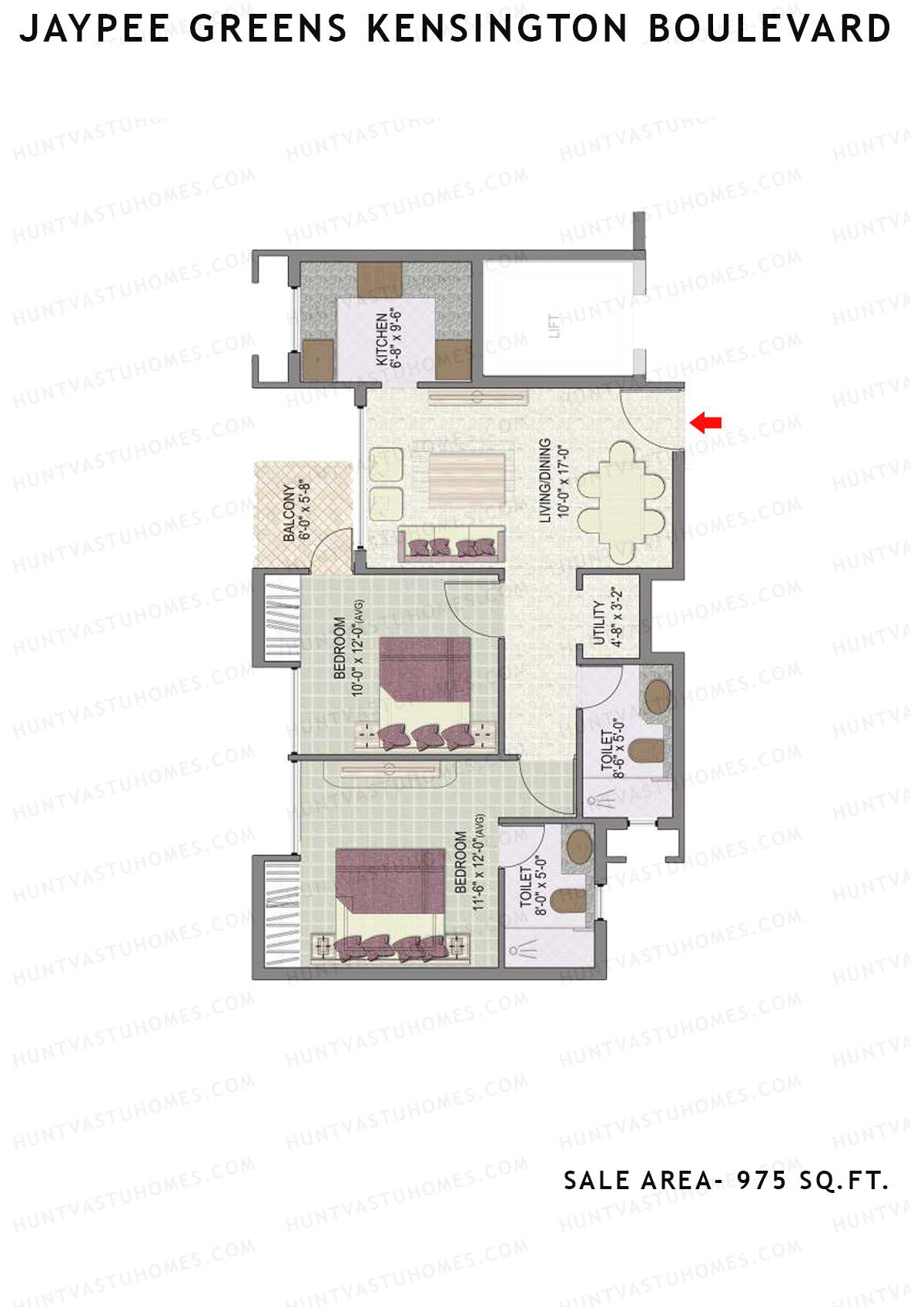 Jaypee Greens Kensington Boulevard KBA 5 Unit 1 Floor Plan