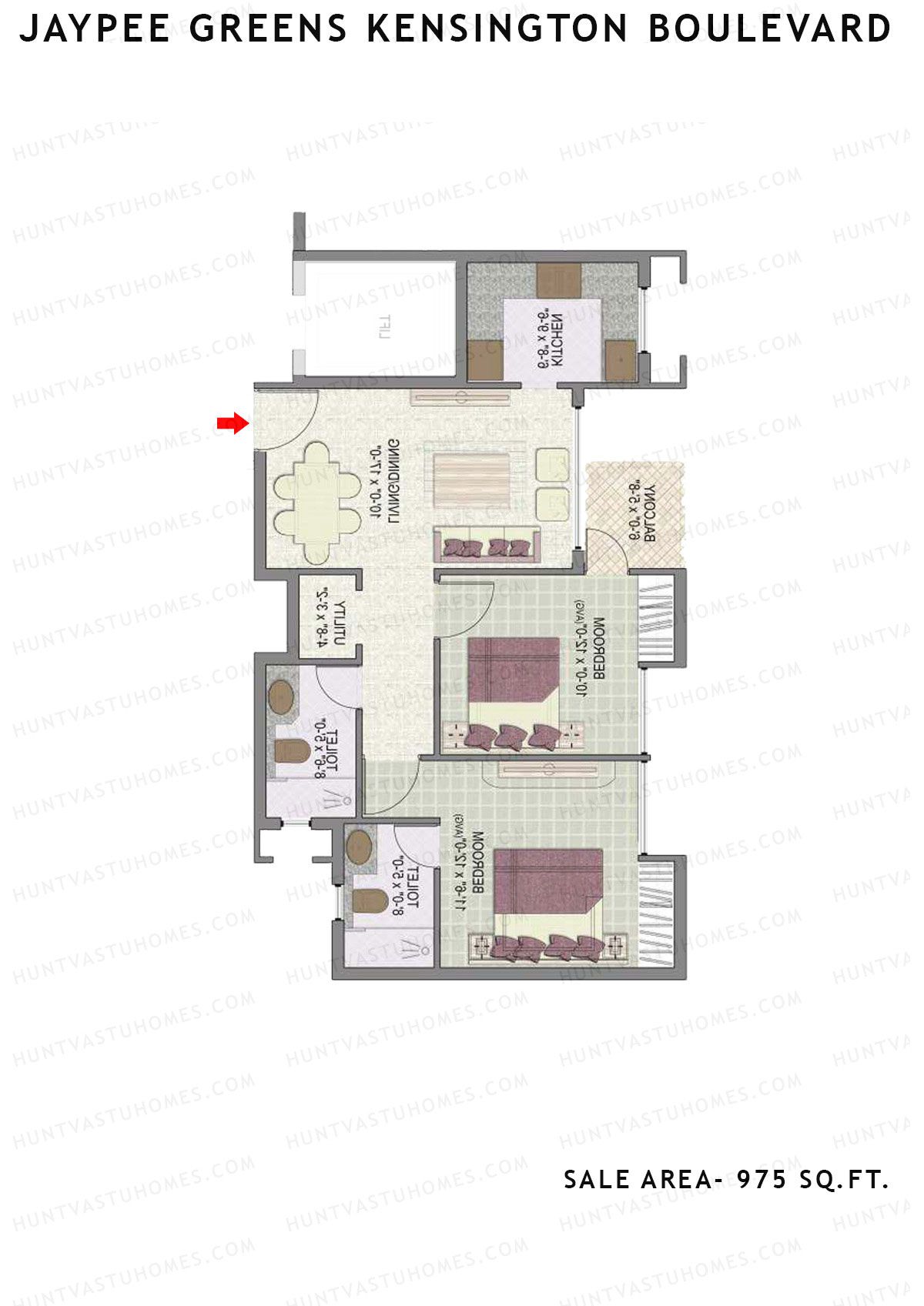 Jaypee Greens Kensington Boulevard KBA 9 Unit 3 Floor Plan