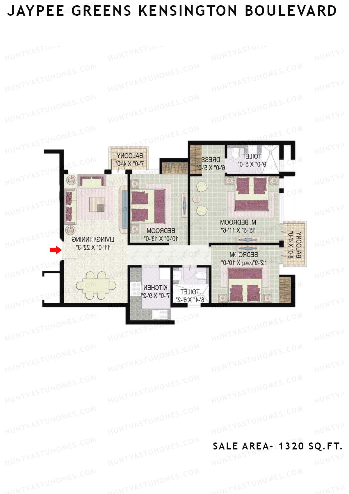 Jaypee Greens Kensington Boulevard KBA 15 Unit 2 Floor Plan