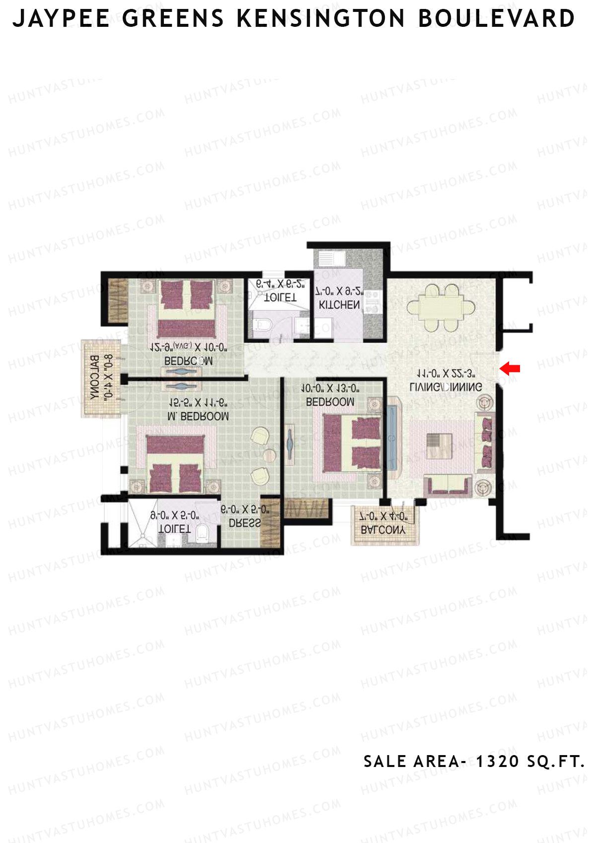 Jaypee Greens Kensington Boulevard KBA 15 Unit 3 Floor Plan
