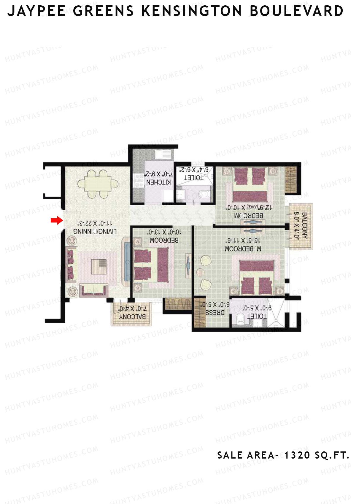 Jaypee Greens Kensington Boulevard KBA 15 Unit 4 Floor Plan