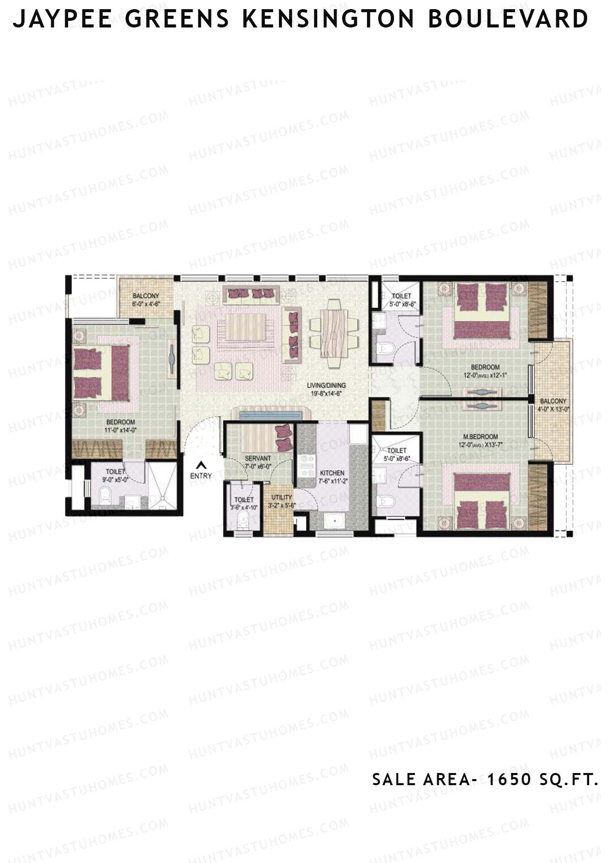 Jaypee Greens Kensington Boulevard KBA 4 Unit 1 Floor Plan