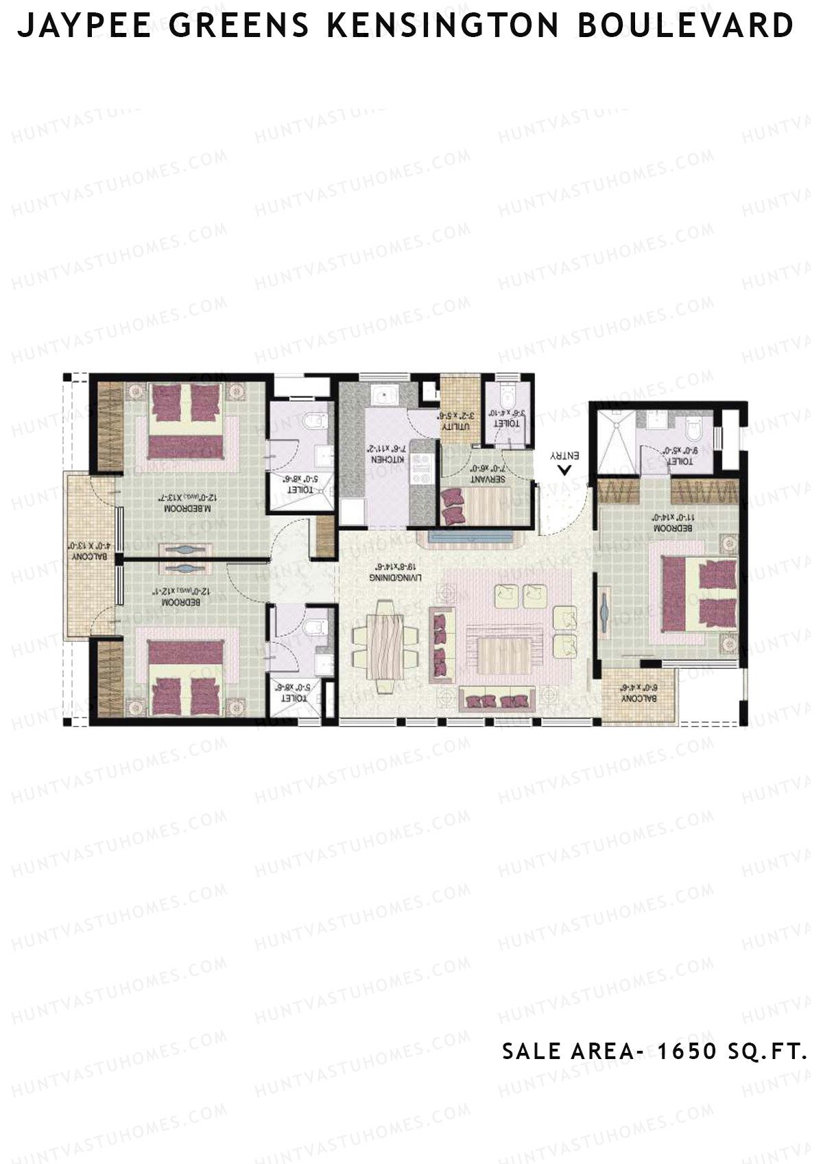 Jaypee Greens Kensington Boulevard KBA 4 Unit 3 Floor Plan