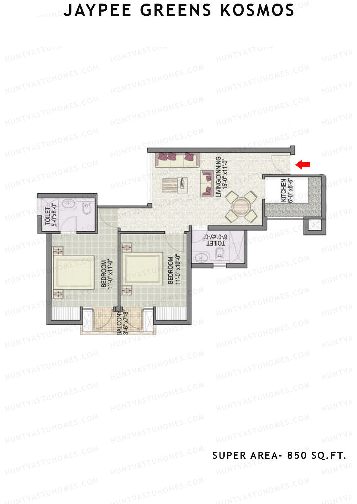 Jaypee Greens Kosmos Tower 72C Unit 1 Floor Plan