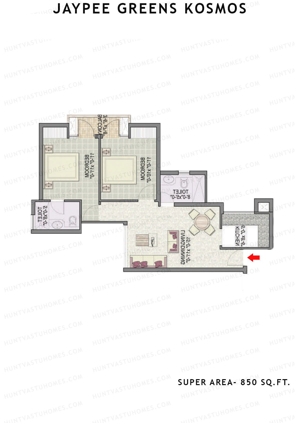 Jaypee Greens Kosmos Tower 72C Unit 2 Floor Plan