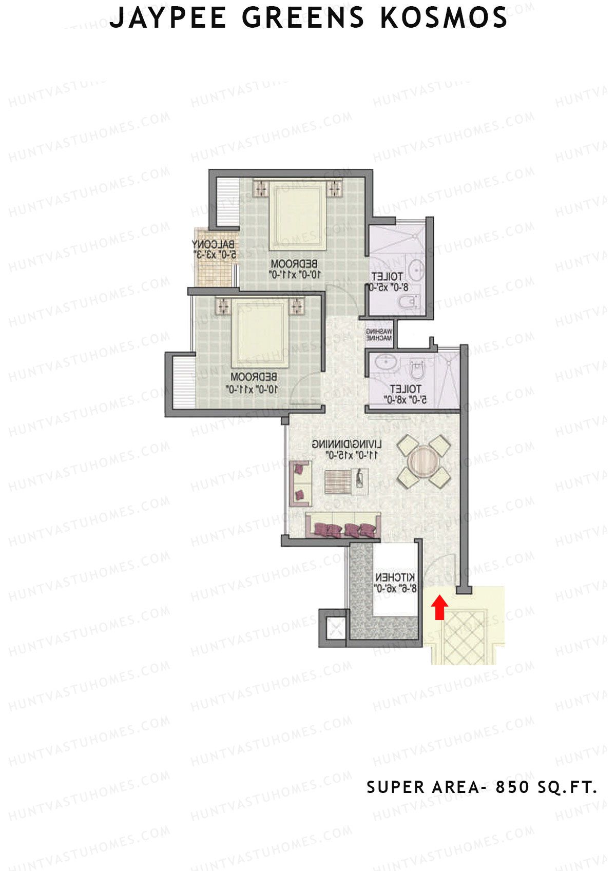 Jaypee Greens Kosmos Tower 72C Unit 3 Floor Plan