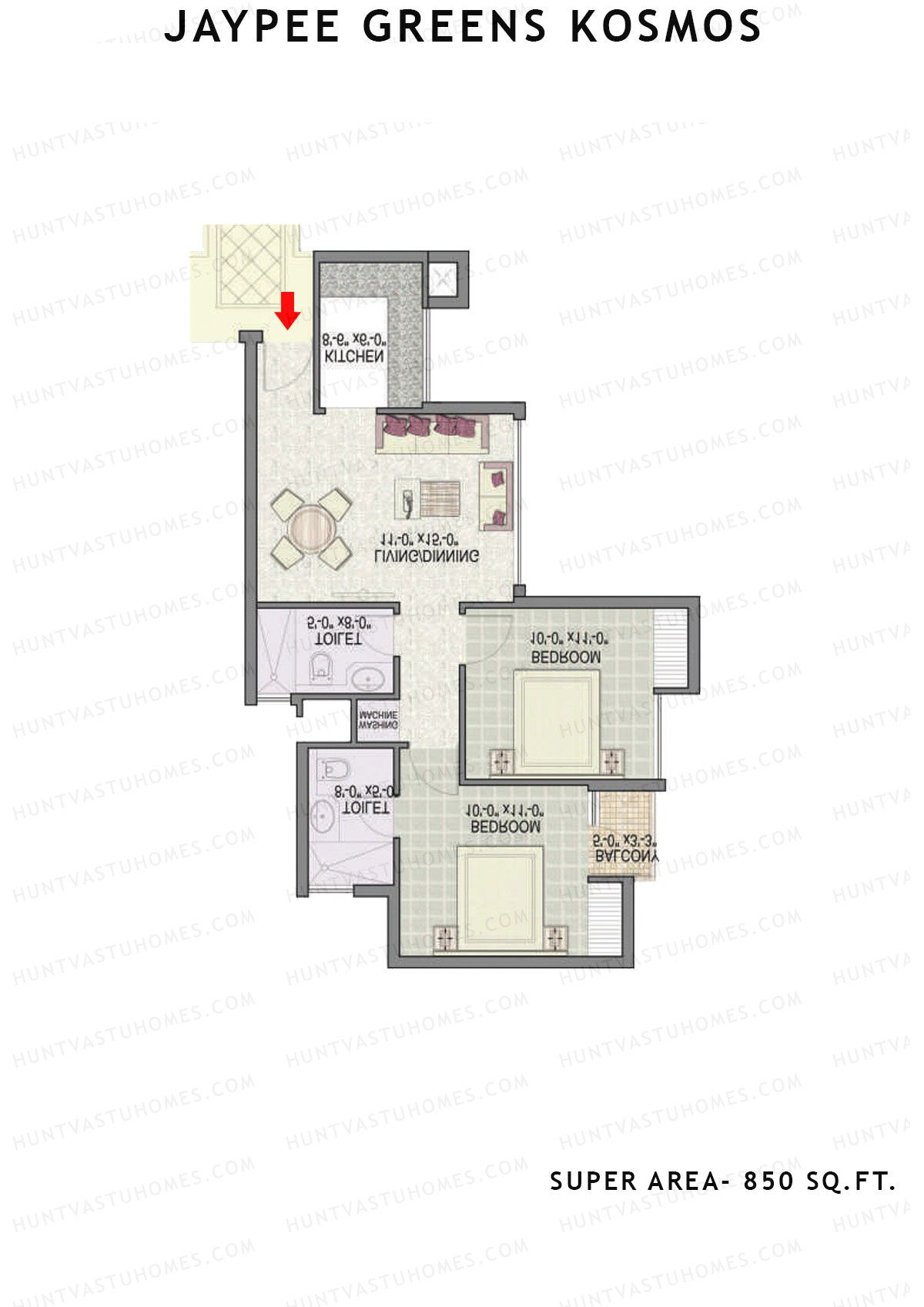 Jaypee Greens Kosmos Tower 72C Unit 5 Floor Plan