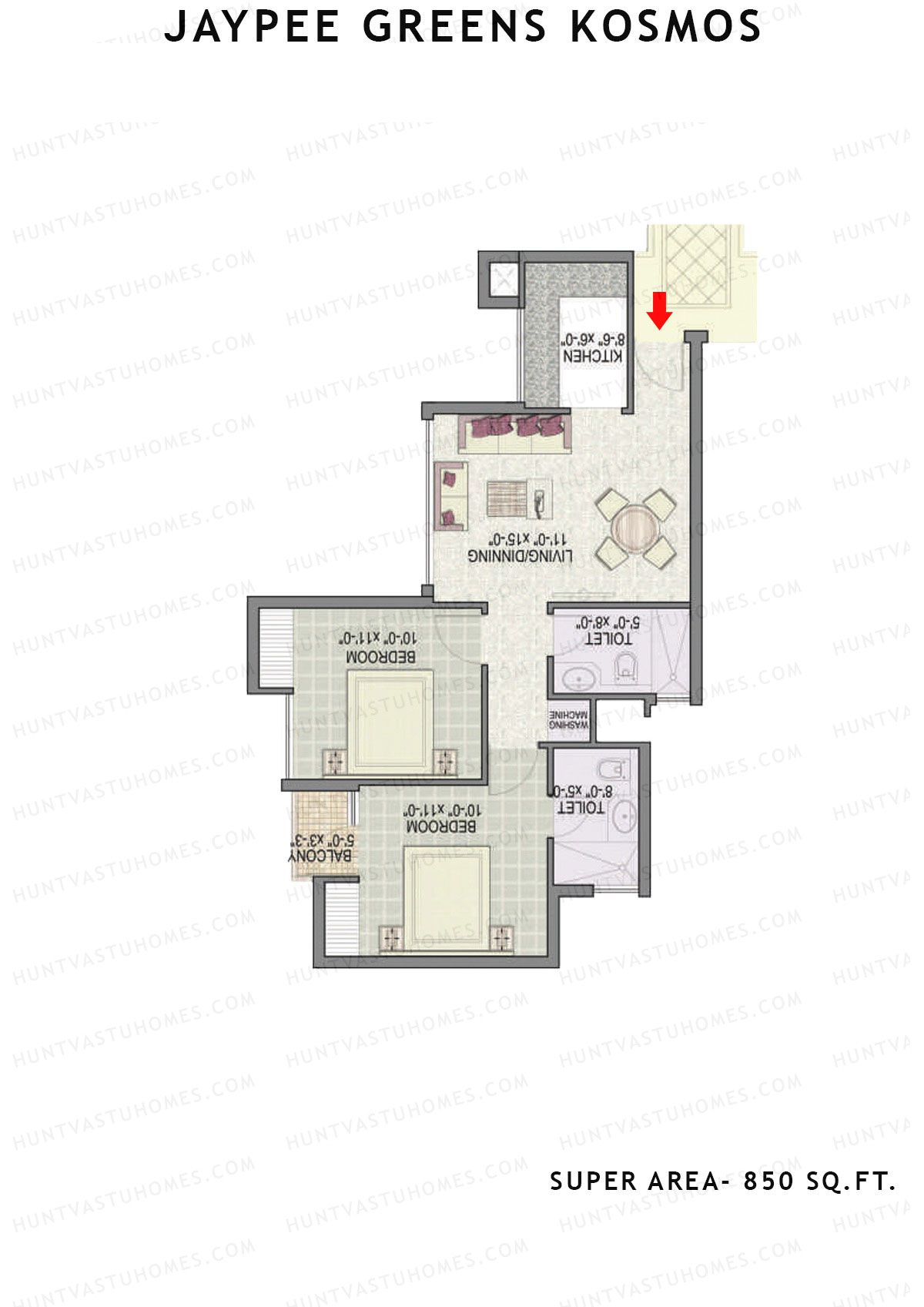 Jaypee Greens Kosmos Tower 72C Unit 6 Floor Plan