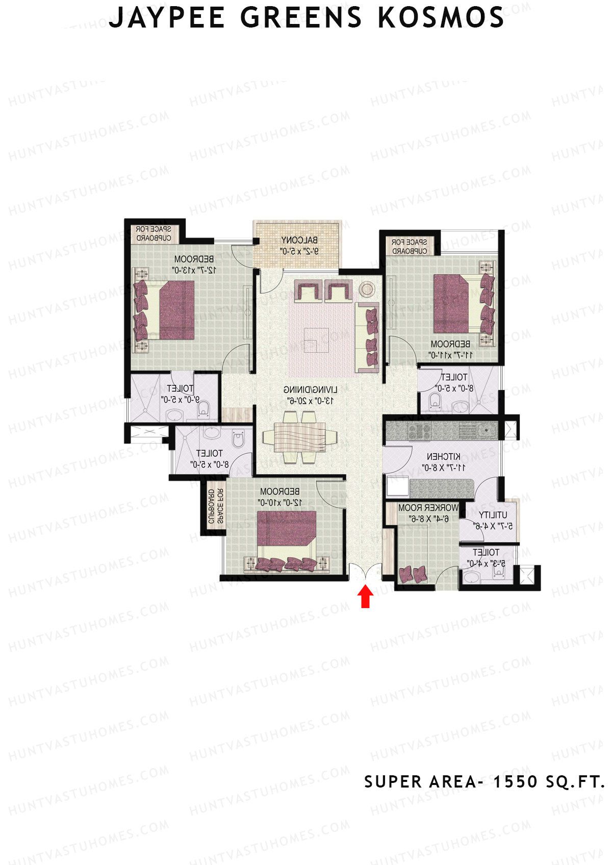 Jaypee Greens Kosmos Tower 24 Unit 1 Floor Plan
