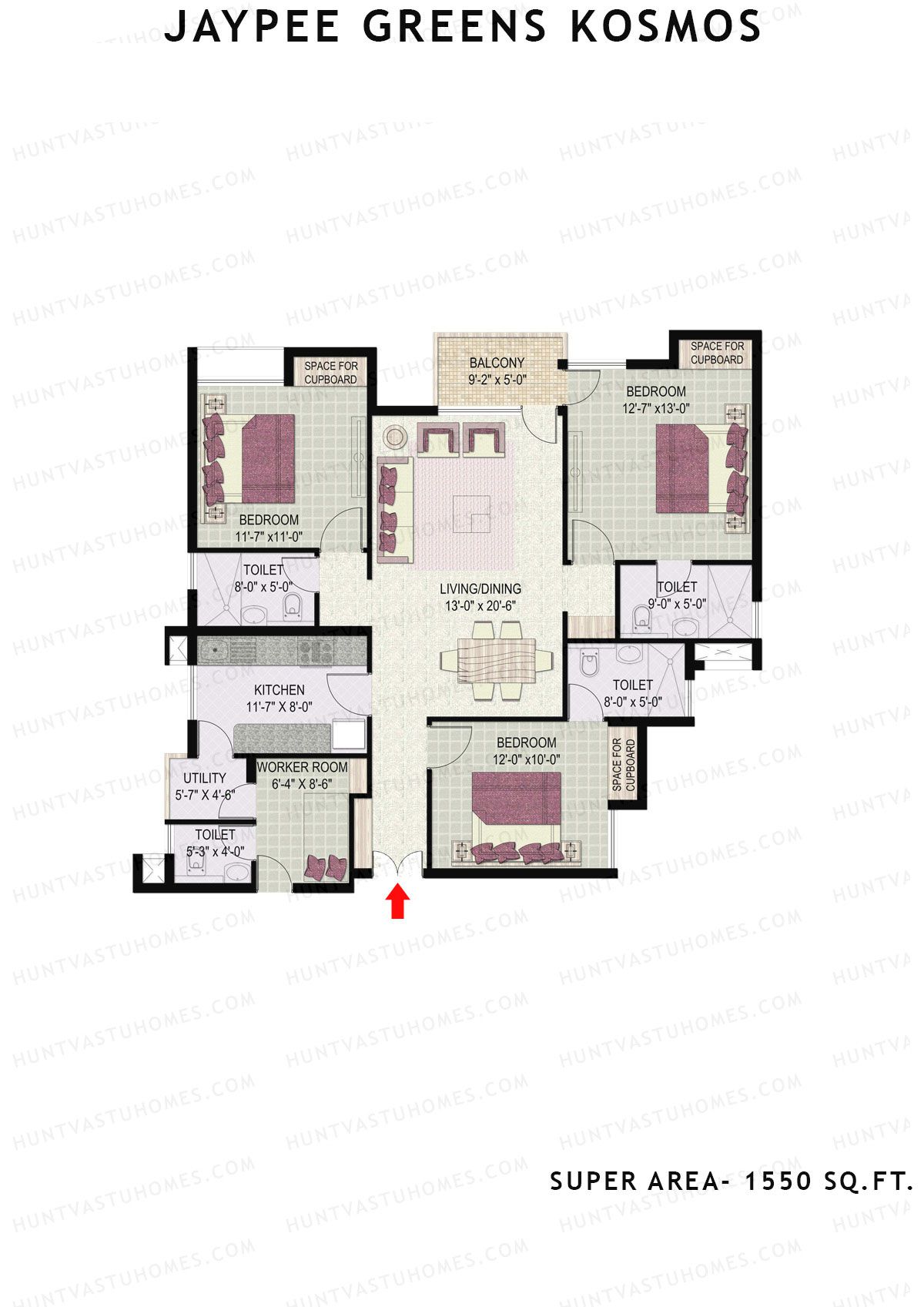 Jaypee Greens Kosmos Tower 24 Unit 2 Floor Plan