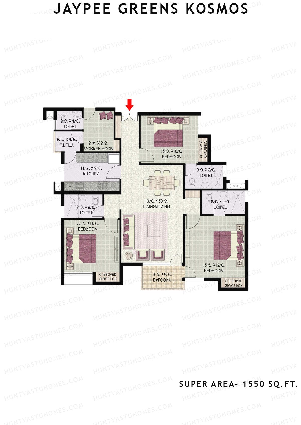 Jaypee Greens Kosmos Tower 24 Unit 3 Floor Plan