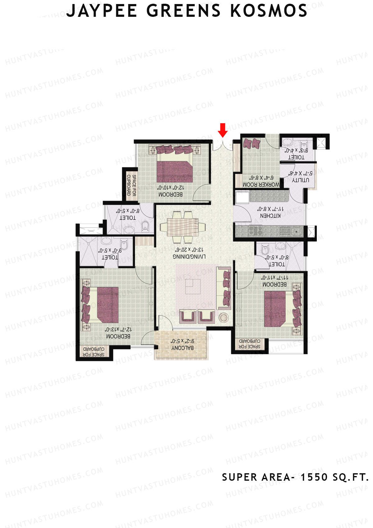 Jaypee Greens Kosmos Tower 24 Unit 4 Floor Plan
