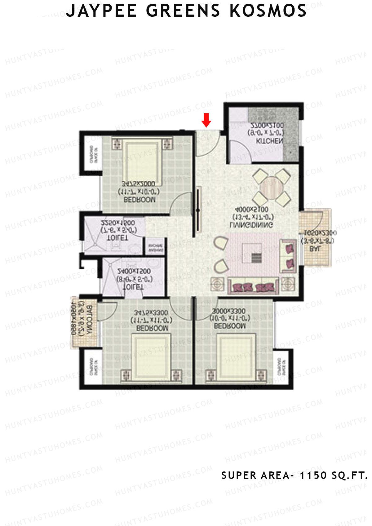 Jaypee Greens Kosmos Tower 6 Unit 6 (Type 1) Floor Plan