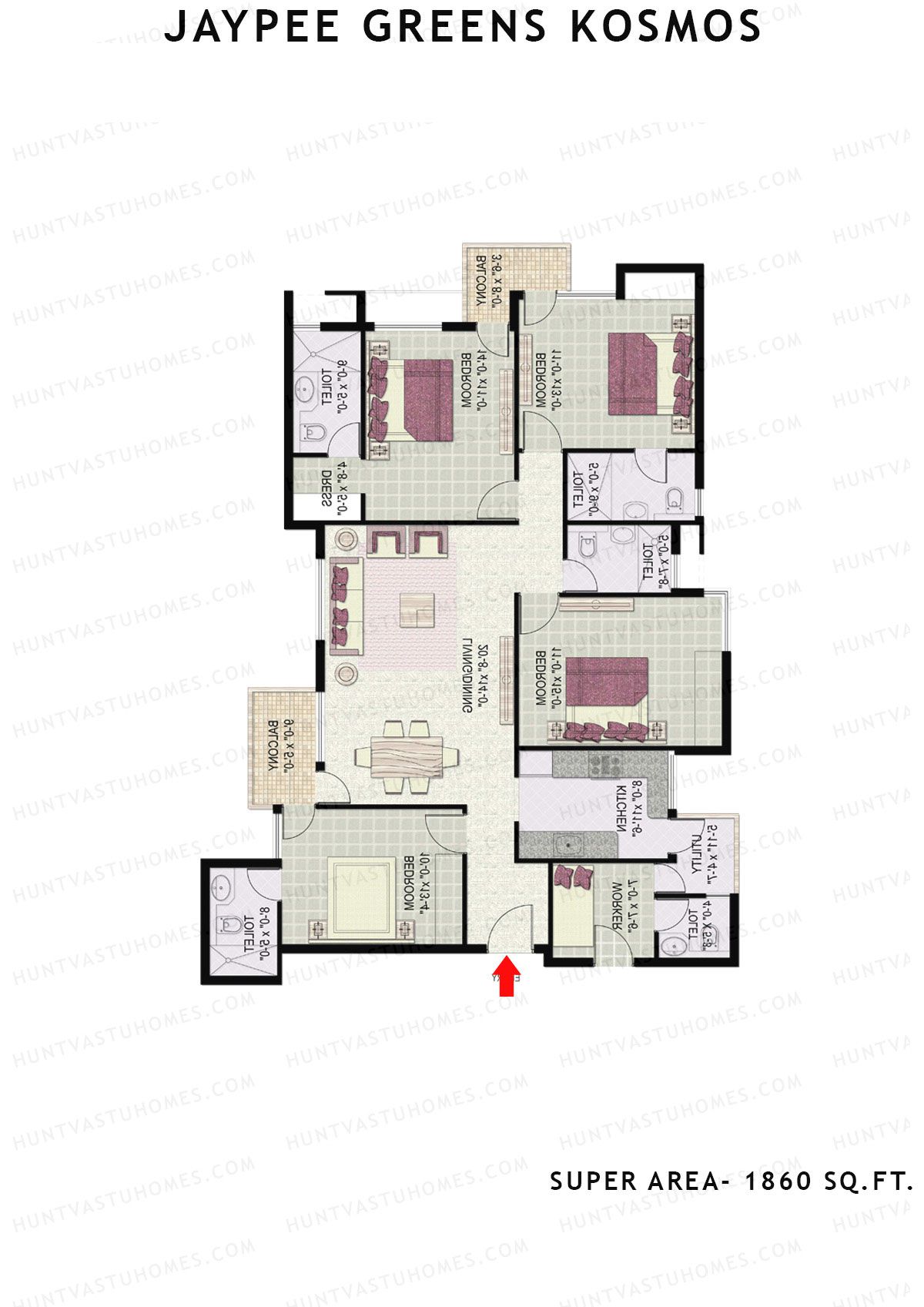 Jaypee Greens Kosmos Tower 23 Unit 1 Floor Plan