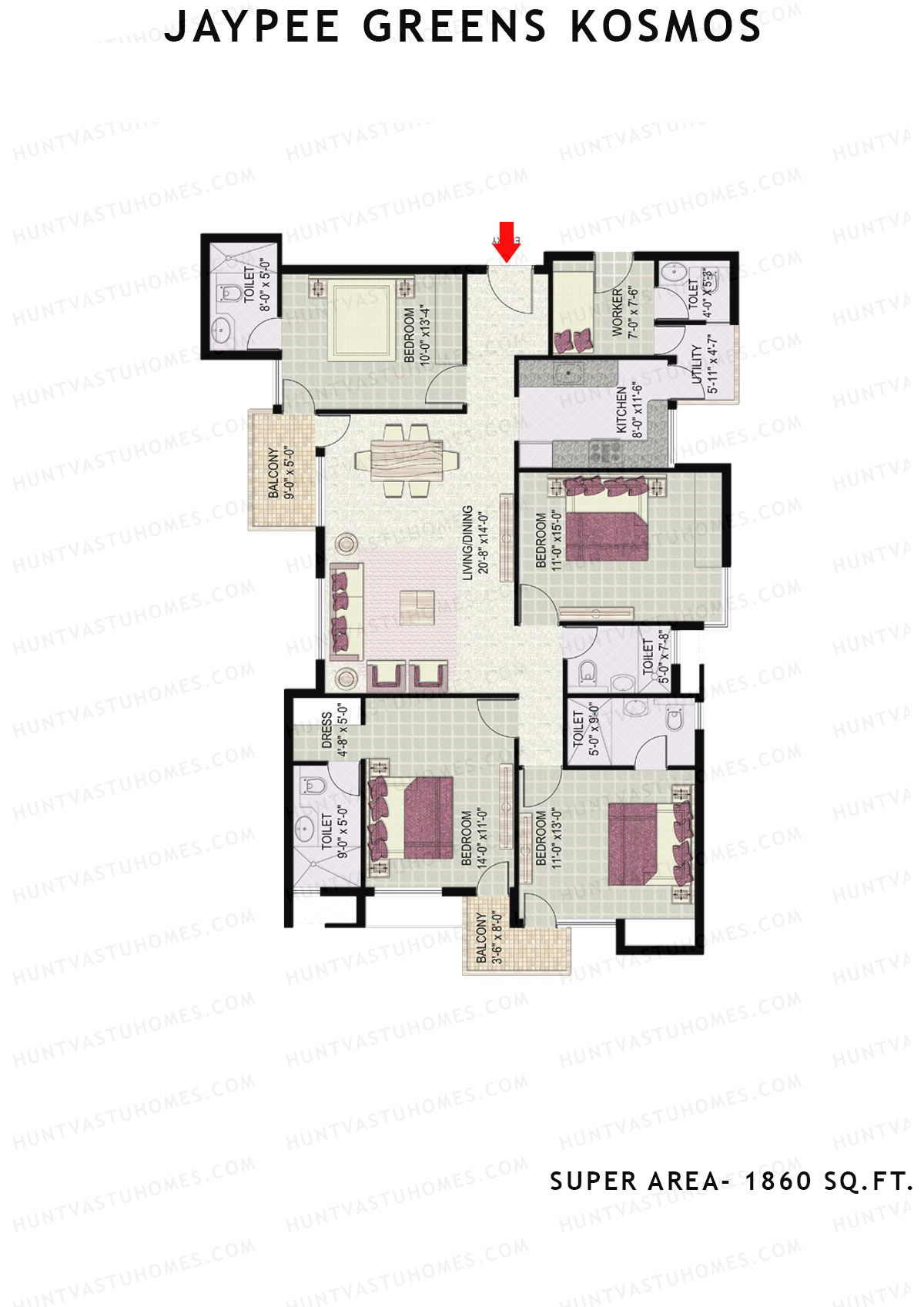 Jaypee Greens Kosmos Tower 23 Unit 4 Floor Plan
