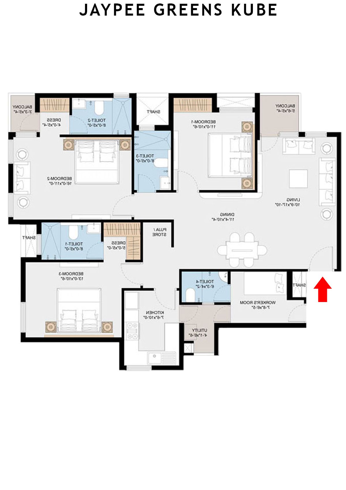 Jaypee Greens Kube KU 5 Unit 1 Floor Plan