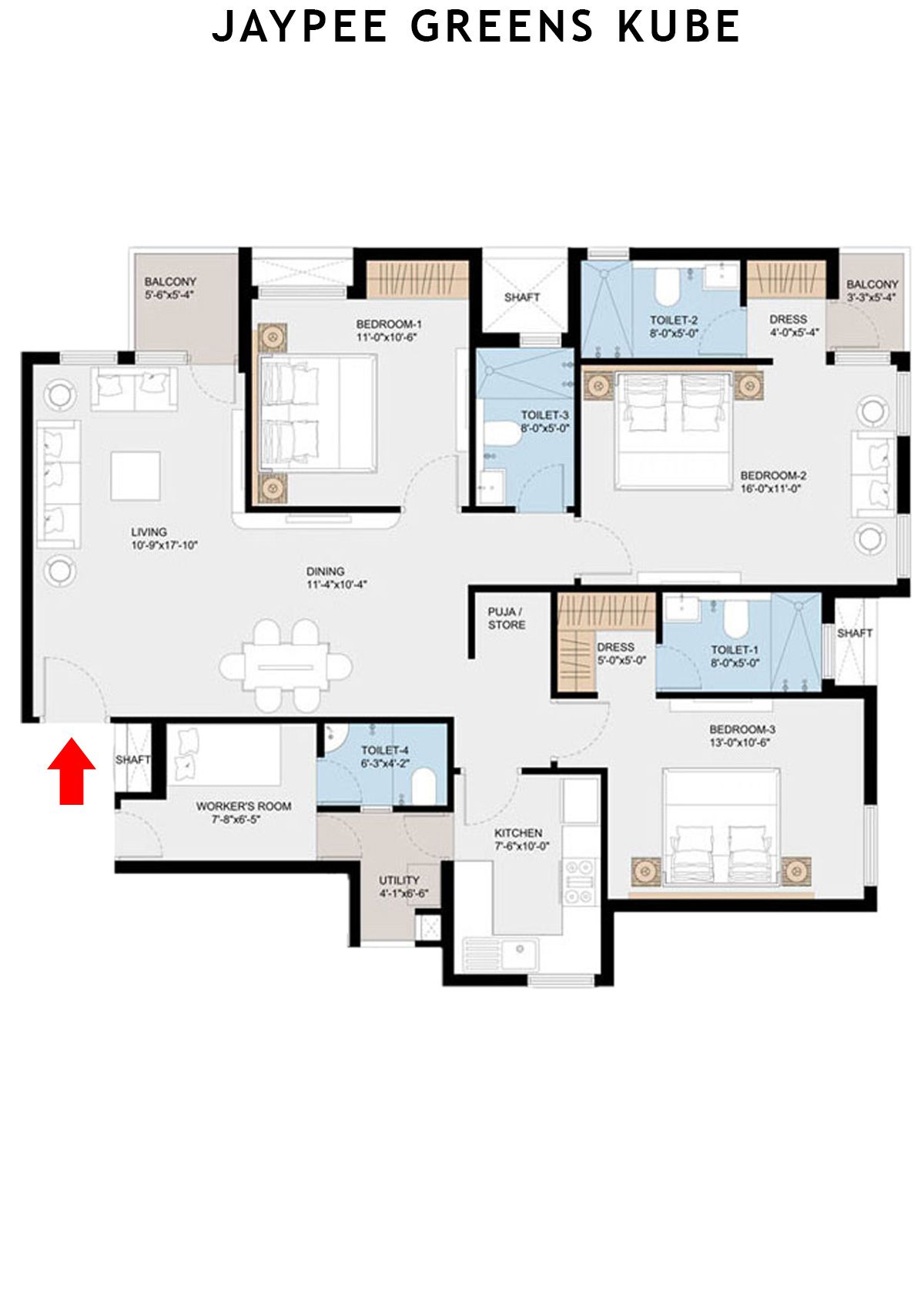 Jaypee Greens Kube KU 5 Unit 2 Floor Plan