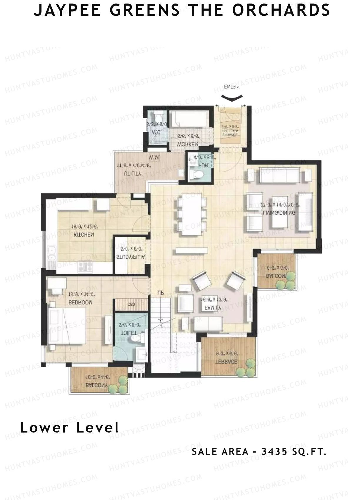 Jaypee Greens The Orchards Tower A1 Unit 1 Floor Plan
