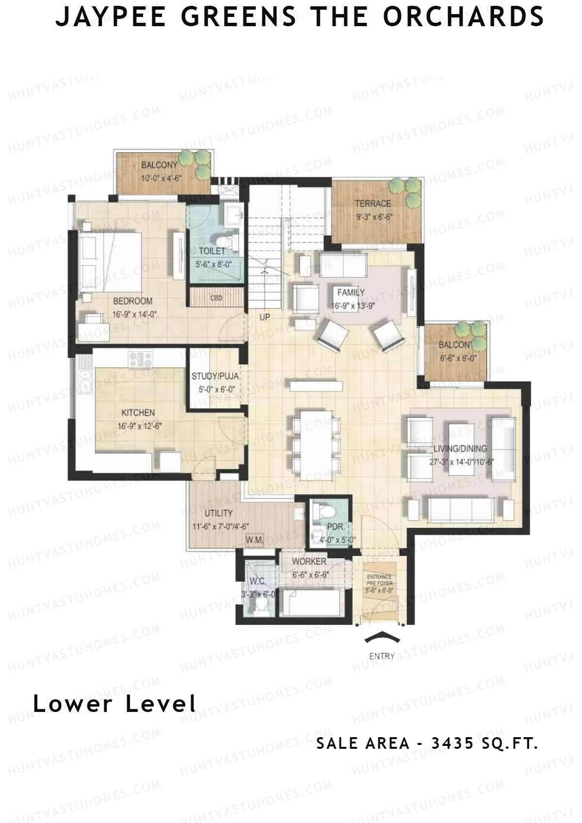 Jaypee Greens The Orchards Tower A1 Unit 2, 6 Floor Plan