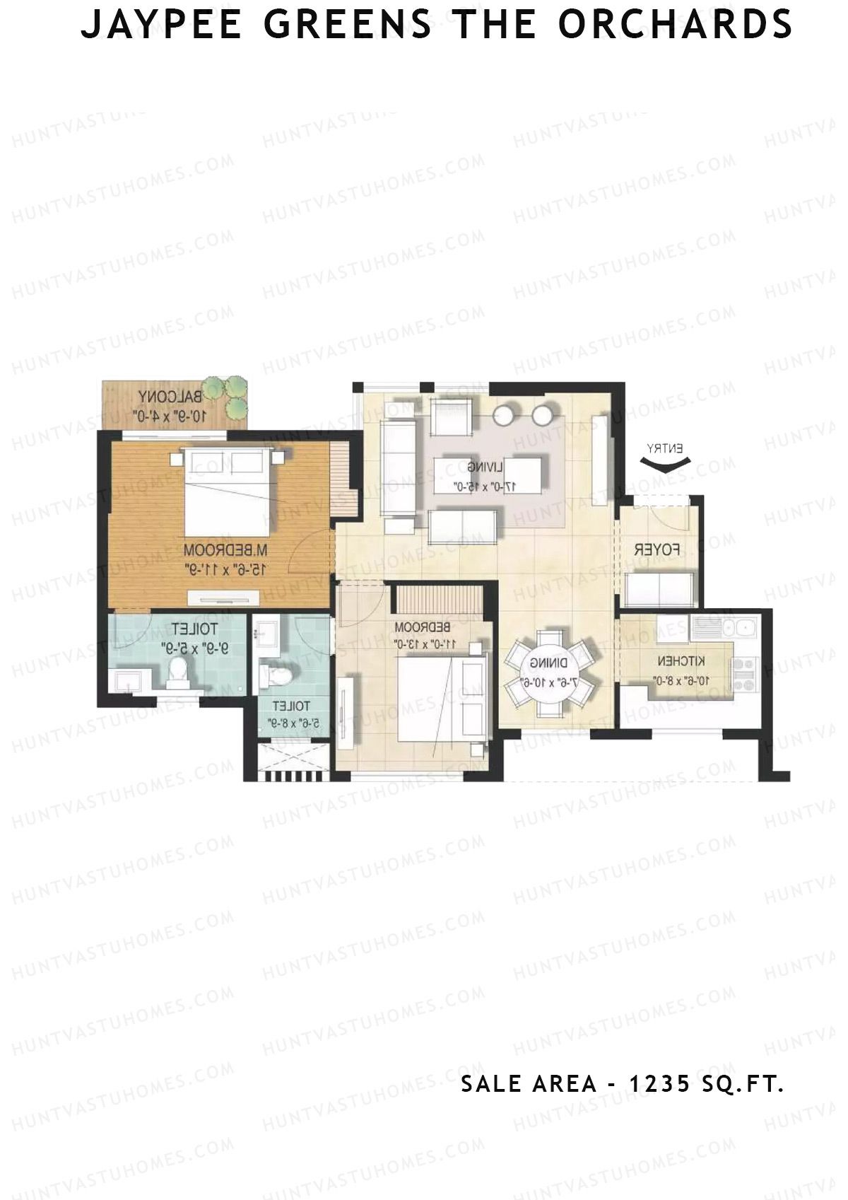 Jaypee Greens The Orchards Tower A1 Unit 5 (Type A) Floor Plan
