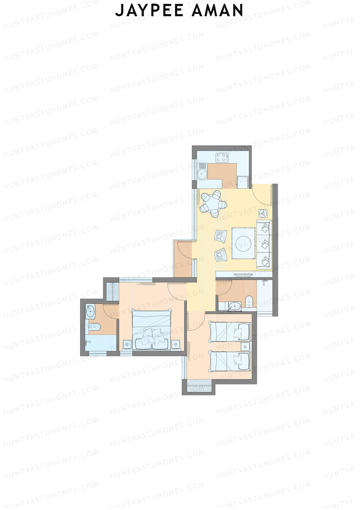 Jaypee Aman Tower N14 Unit 6 (Type A2) Floor Plan